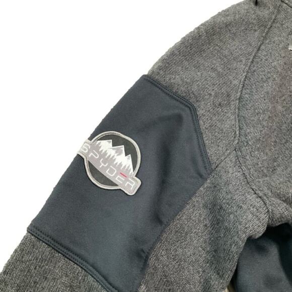 Spyder Men's Empire Jacket Black Gray Full Zip Stretch Fleece Large NWT - Picture 4 of 12